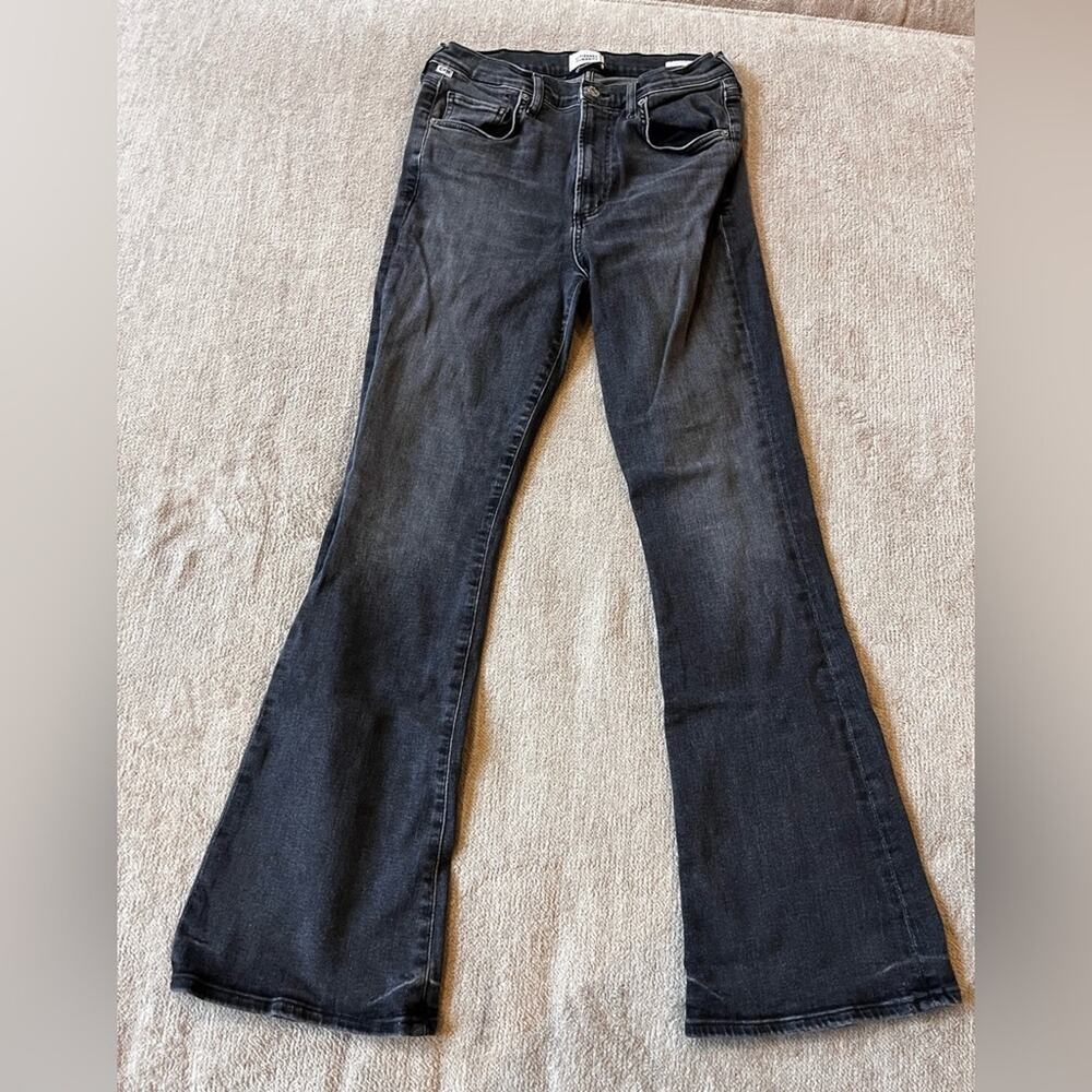 Citizens of Humanity Lilah Jean High Rise Kick Flare Jeans 29 Black Caviar Clean - Picture 2 of 9
